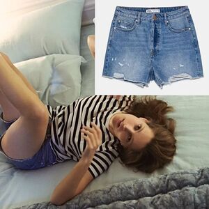 ZARA RIPPED DENIM SHORTS